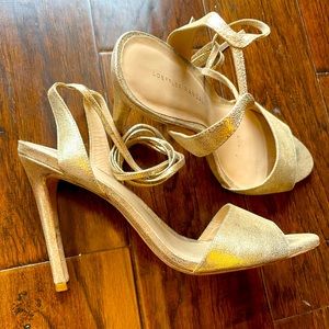 Loeffler Randall Gold Strappy heels